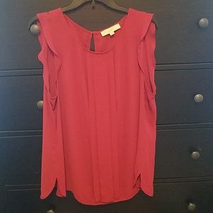 Loft Cranberry Sleeveless Blouse